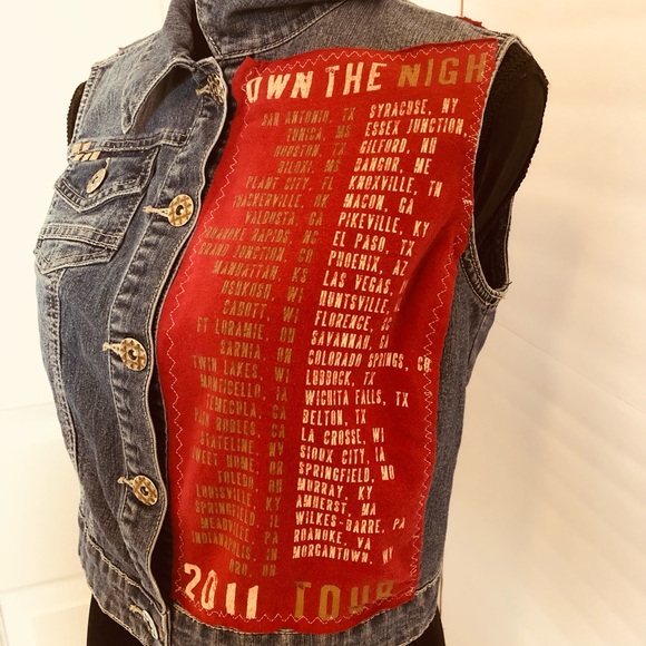 Spenny Lane Custom Denim Jean Jacket Vest Lady Antebellum Sz Small - Picture 7 of 11